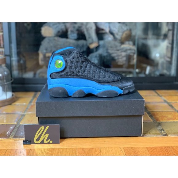 Size 4.5y/6w Air Jordan 13 “Black University Blue” Athletic Basketball Sneakers - Picture 4 of 6